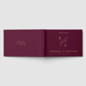 Monogramm des eleganten Greenery Floral Wedding Lo Gästebuch (Voll)