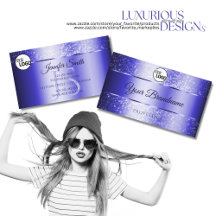 Monogramm des eleganten Royal Blue Sparkling Glitz