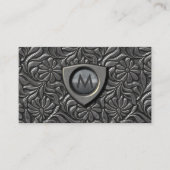 Monogramm des Embossed Metal Shield ID139 Visitenkarte (Vorderseite)