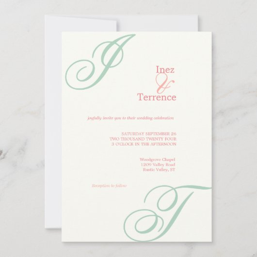 Monogramm des Englischen Nachmittaggartens Einladung (Vorderseite)