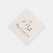 Monogramm des Erntedanks der Herbstbaumen Serviette (Ecke)