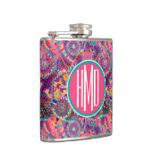 Monogramm des ethnische Art-Tiermuster-| Flachmann (Rechts)