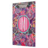 Monogramm des ethnische Art-Tiermuster-| Klemmbrett (Links)