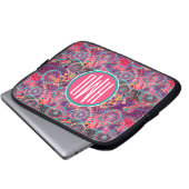 Monogramm des ethnische Art-Tiermuster-| Laptopschutzhülle (Vorne Knopf)