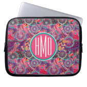 Monogramm des ethnische Art-Tiermuster-| Laptopschutzhülle (Vorderseite)