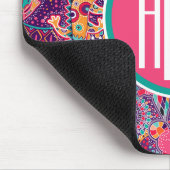 Monogramm des ethnische Art-Tiermuster-| Mousepad (Ecke)