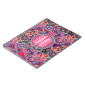 Monogramm des ethnische Art-Tiermuster-| Notizblock (Linke Seite)