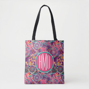 Monogramm des ethnische Art-Tiermuster-  Tasche
