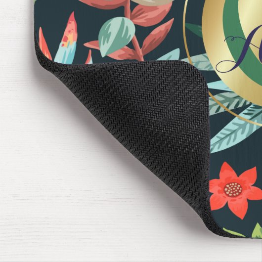 Monogramm des exotischen tropischen Paradieses Mousepad (Ecke)