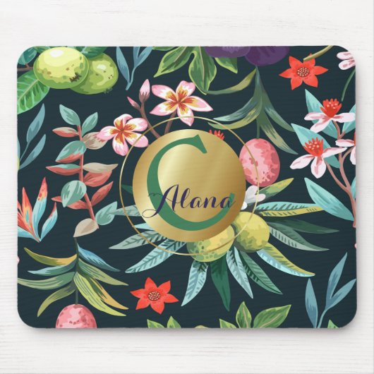 Monogramm des exotischen tropischen Paradieses Mousepad (Vorne)