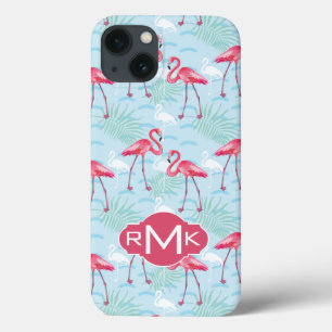 Monogramm des Flamingo-Muster-  Case-Mate iPhone Hülle