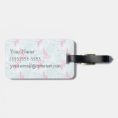 Monogramm des Flamingo-Muster-| Gepäckanhänger (Rückseite horizontal)