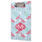 Monogramm des Flamingo-Muster-| Klemmbrett (Links)