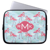 Monogramm des Flamingo-Muster-| Laptopschutzhülle (Vorderseite)