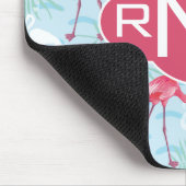 Monogramm des Flamingo-Muster-| Mousepad (Ecke)