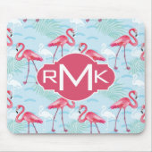 Monogramm des Flamingo-Muster-| Mousepad (Vorne)