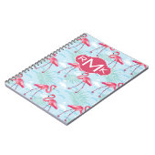 Monogramm des Flamingo-Muster-| Notizblock (Linke Seite)