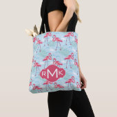 Monogramm des Flamingo-Muster-| Tasche (Von Nahem)