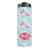 Monogramm des Flamingo-Muster-| Thermosbecher (Vorderseite)