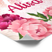 Monogramm des floralen Glitzer Poster (Ecke)