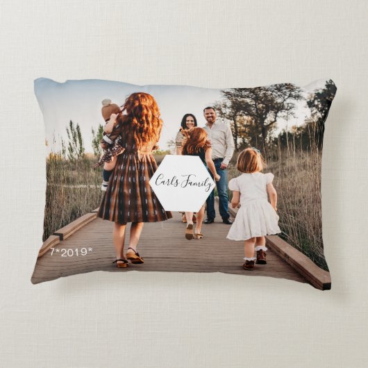 Monogramm des Foto-Albums für benutzerdefinierte C Dekokissen (Rückseite)