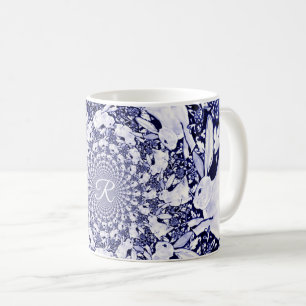 Monogramm des Fraktals "Blaues Kaninchen" Kaffeetasse