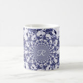 Monogramm des Fraktals "Blaues Kaninchen" Kaffeetasse (Mittel)