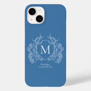 Monogramm des französischen blauen Wappen Case-Mate iPhone 14 Hülle