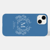 Monogramm des französischen blauen Wappen Case-Mate iPhone Hülle (Rückseite (Horizontal))