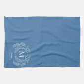 Monogramm des französischen blauen Wappen Geschirrtuch (Horizontal)