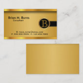 Monogramm des Führungskraft-schwarzes Gold| DIY Visitenkarte (Vorne/Hinten)