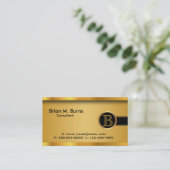 Monogramm des Führungskraft-schwarzes Gold| DIY Visitenkarte (Stehend Vorderseite)