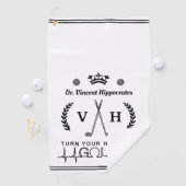 Monogramm des Funny Doctor Physician Personalisier Golfhandtuch (Insitu)