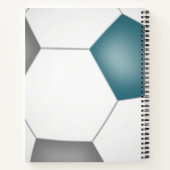 Monogramm des Fußballspielers aquamarin grau Notizblock (Rückseite)