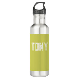 Monogramm des Gelbgrün-Individuellen Namens Edelstahlflasche