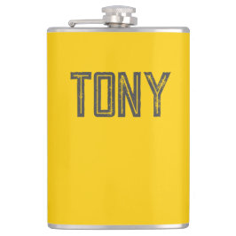 Monogramm des gelborangen Individuellen Namens mit Flachmann