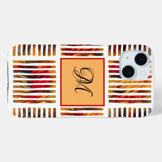 Monogramm des geometrischen Abstrakten Streifens i Case-Mate iPhone Hülle (Rückseite (Horizontal))