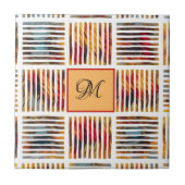 Monogramm des geometrischen Abstrakten Streifens i Fliese (Vorderseite)