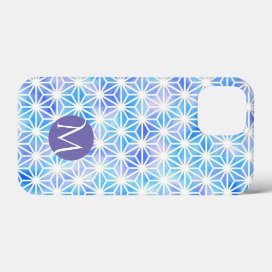 Monogramm des geometrischen Eisgitters Case-Mate iPhone Hülle (Rückseite (Horizontal))