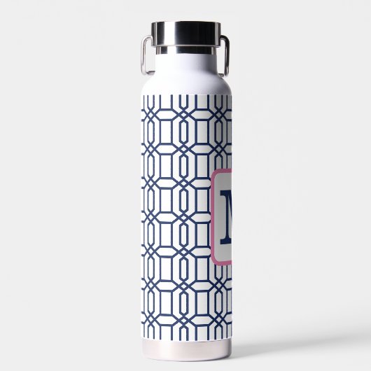 Monogramm des geometrischen Musters Trinkflasche (Vorne)