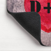 Monogramm des gestrichelten Herzens personalisiere Mousepad (Ecke)