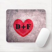 Monogramm des gestrichelten Herzens personalisiere Mousepad (Mit Mouse)