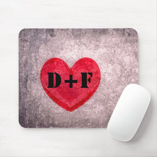 Monogramm des gestrichelten Herzens personalisiere Mousepad (Mit Mouse)