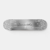 Monogramm des Glitzer für Silberfolie Skateboard (Horizontal)