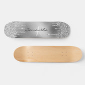 Monogramm des Glitzer für Silberfolie Skateboard (Horizontal)