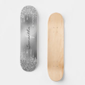 Monogramm des Glitzer für Silberfolie Skateboard (Vorderseite)