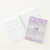 Monogramm des Glitzer für Silberlavene Notizblock (Innenseite)