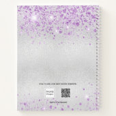 Monogramm des Glitzer für Silberlavene Notizblock (Rückseite)
