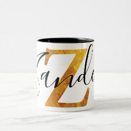 Monogramm des Gold"Z" mit personalisiertem Namen Zweifarbige Tasse