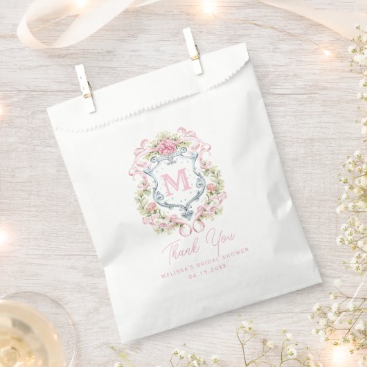 Monogramm des grandmillennialen Wappen | Bridal Geschenktütchen (Ausgeschnitten)